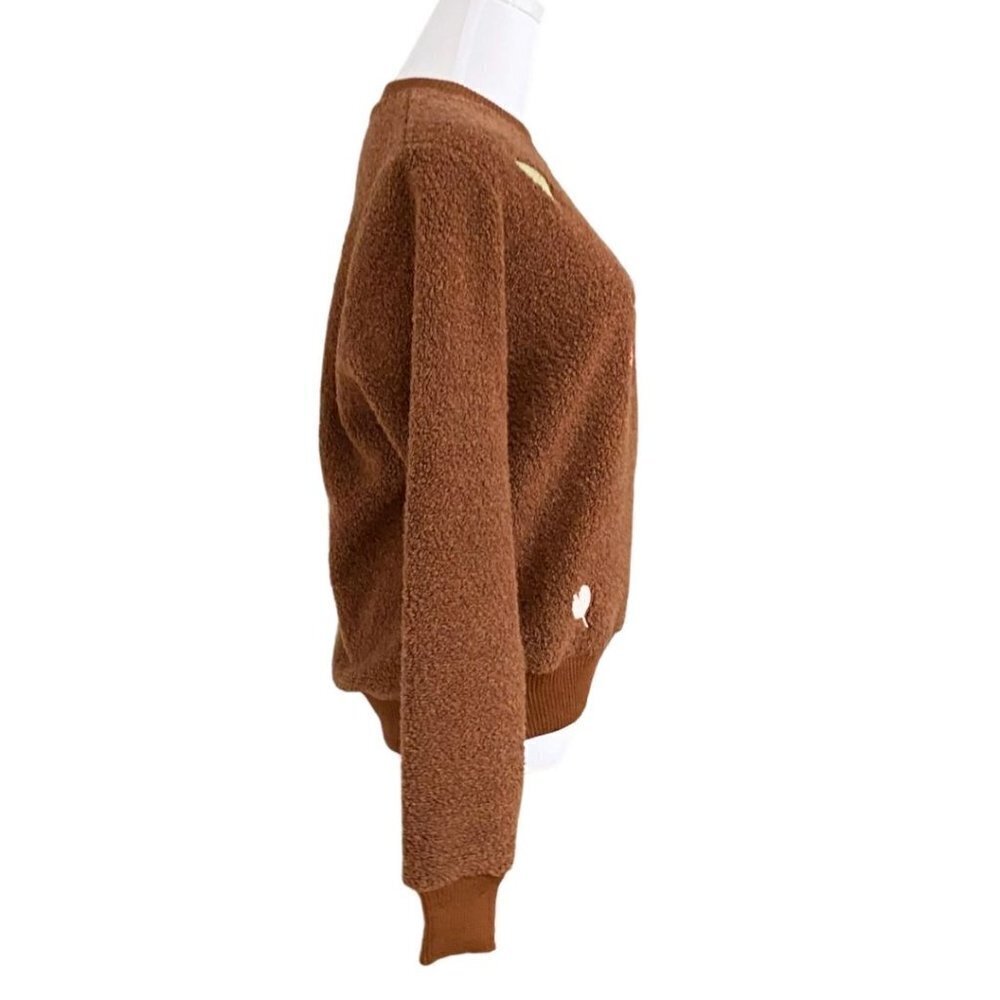 MALOJA  BROWN PASTEL EMBROIDERY TEDDY FLEECE SWEATER STYLE 32439 - S - Picture 4 of 12